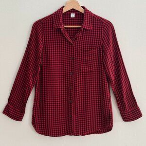 Old Navy Women's Red Buffalo Check Plaid Button-Down Shirt  - Size XS